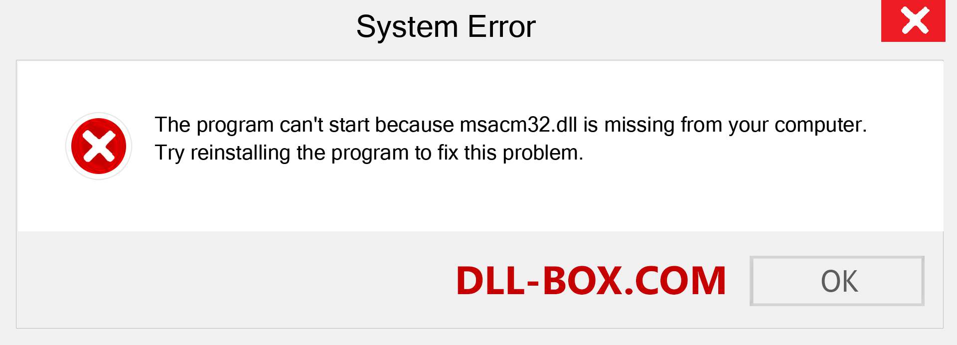  msacm32.dll file is missing?. Download for Windows 7, 8, 10 - Fix  msacm32 dll Missing Error on Windows, photos, images