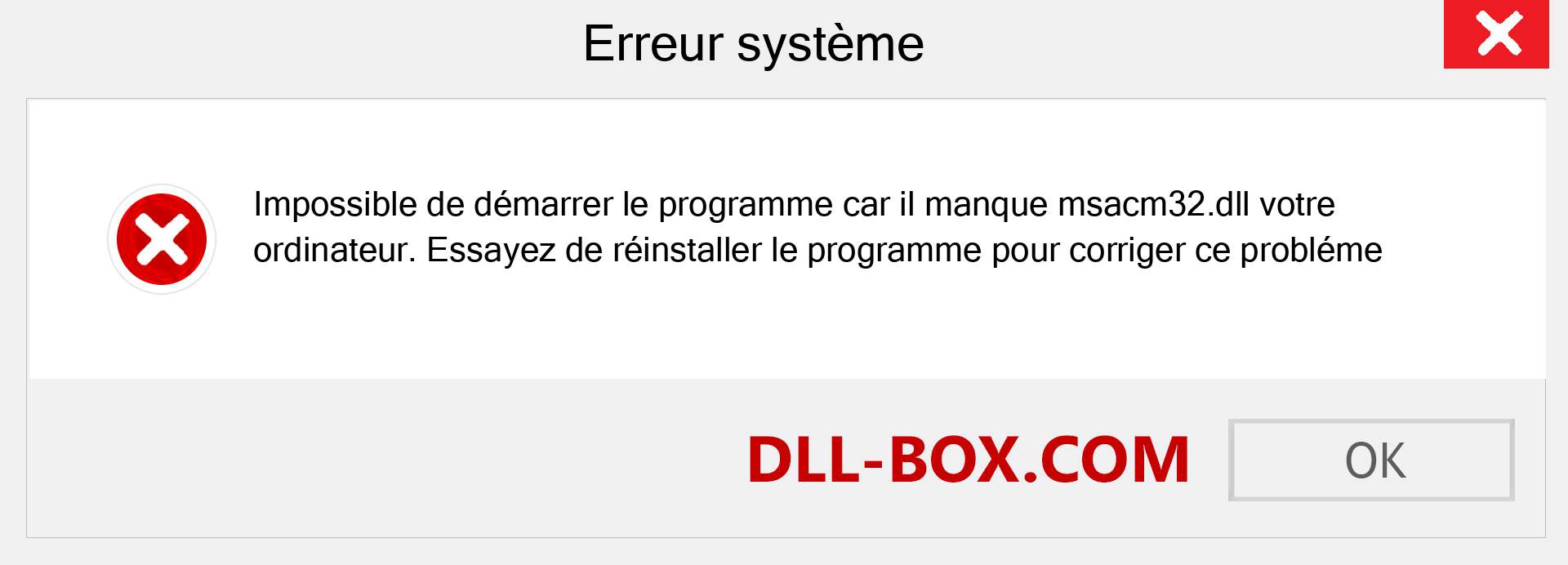 Le fichier msacm32.dll est manquant ?. Télécharger pour Windows 7, 8, 10 - Correction de l'erreur manquante msacm32 dll sur Windows, photos, images